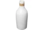 20" White Ceramic Bottle Vase With Rattan Wrap Detail - Signature