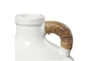 13" White Ceramic Jug Vase With Rattan Wrap Detail - Detail