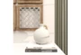 11" White Ceramic Jug Vase With Rattan Wrap Detail - Room