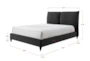 Jana Black Queen Upholstered Platform Bed - Detail