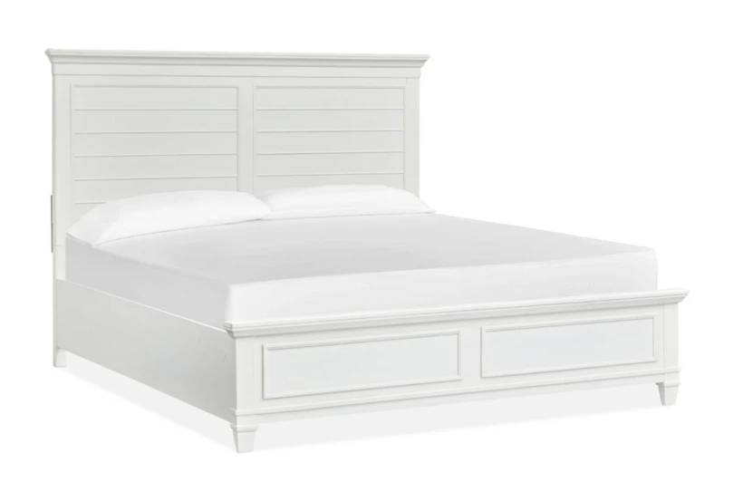 Catherine White Queen Wood Panel Bed - 360