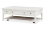 Dave White Rectangle Coffee Table With Wheels + Storage Drawers - Signature
