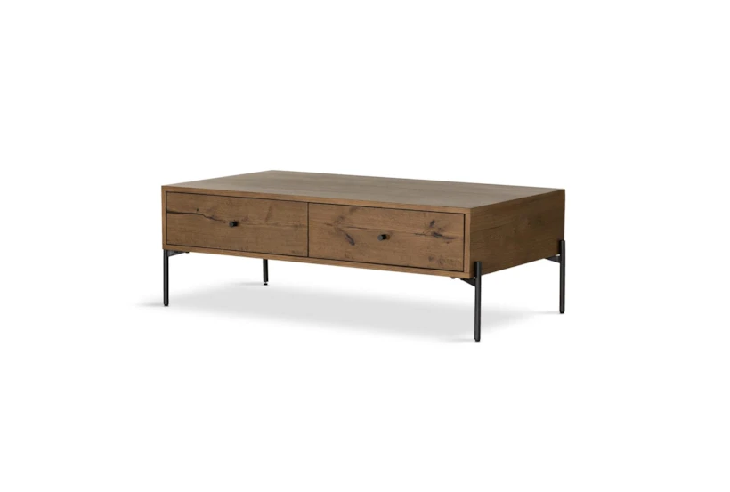 Noah Brown Rectangle Coffee Table With Storage - 360