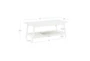 Closse White Rectangle Coffee Table With Storage Shelf - Detail
