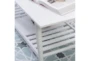 Closse White Rectangle Coffee Table With Storage Shelf - Detail