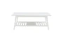 Closse White Rectangle Coffee Table With Storage Shelf - Front