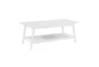 Closse White Rectangle Coffee Table With Storage Shelf - Signature