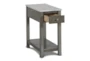 Noah Grey End Table With Faux Marble Top - Storage