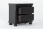 Chapleau Black 2-Drawer Nightstand With USB - Side