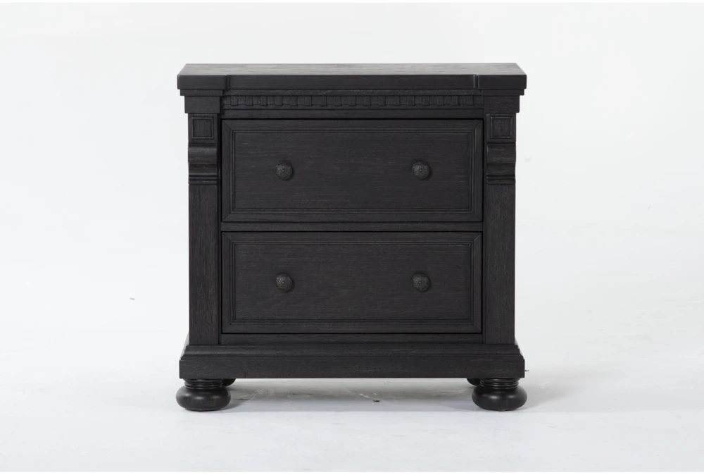 Chapleau Black 2-Drawer Nightstand With USB