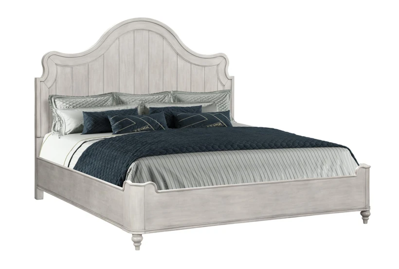 Della White Queen Wood Panel Bed - 360