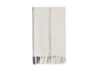 50X70 Ivory + Gray Woven Stripe Oversized Fringed Throw - Signature