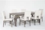 Gigi Modern Grey 80" Dining With Side Chair Set For 6 - Side