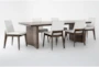 Voyage Brown 94" Trestle Dining With Upholstered Dining Chair Set For 6 By Nate Berkus + Jeremiah Brent - Side