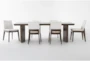 Voyage Brown 94" Trestle Dining With Upholstered Dining Chair Set For 6 By Nate Berkus + Jeremiah Brent - Signature
