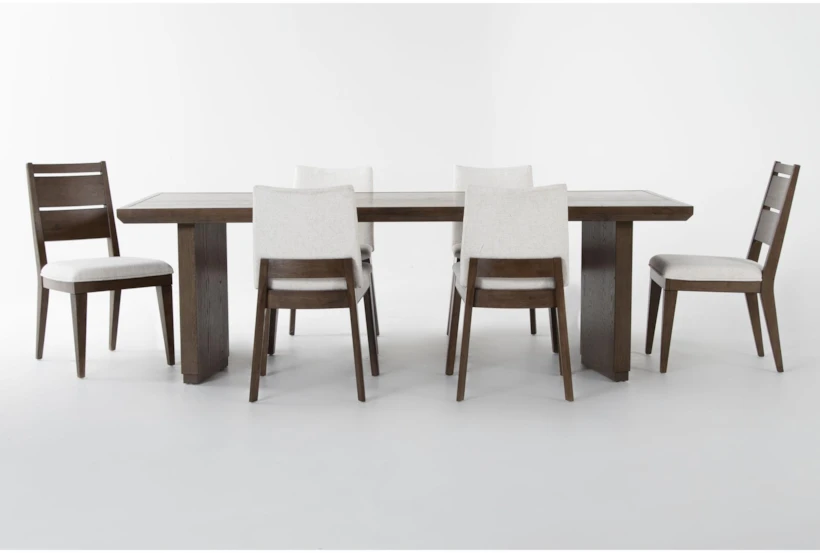 Voyage Brown 94" Trestle Dining With Upholstered + Wood Back Chair Set For 6 By Nate Berkus + Jeremiah Brent - 360