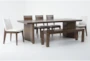 Voyage Brown 94" Trestle Dining With Bench, Wood + Upholstered Chair Set For 8 By Nate Berkus + Jeremiah Brent - Side