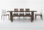 Voyage Brown 94" Trestle Dining With Bench, Wood + Upholstered Chair Set For 8 By Nate Berkus + Jeremiah Brent - Signature