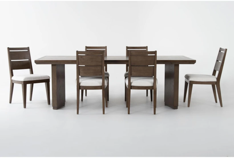 Voyage Brown 94" Trestle Dining With Wood Back Chair Set For 6 By Nate Berkus + Jeremiah Brent - 360