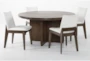 Voyage Brown 60" Round Dining With Upholstered Dining Chair Set For 4 By Nate Berkus + Jeremiah Brent - Side