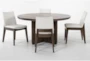 Voyage Brown 60" Round Dining With Upholstered Dining Chair Set For 4 By Nate Berkus + Jeremiah Brent - Signature