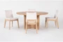 Voyage Natural 60" Round Dining With Upholstered Dining Chair Set For 4 By Nate Berkus + Jeremiah Brent - Signature