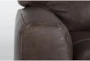 Benjamin Brown 100% Top Grain Italian Leather 2 Piece Arm Chair & Ottoman Set - Detail