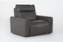 Trenton Graphite Leather Power Oversized Recliner with Power Headrest - Side