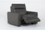 Trenton Graphite Leather Power Oversized Recliner with Power Headrest - Side