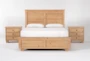 Marco Natural King Wood 3 Piece Bedroom Set With 2 Nightstands - Signature