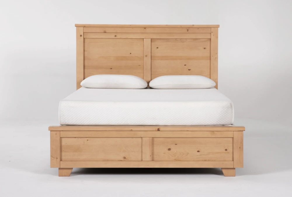 Marco Natural King Wood Panel Bed