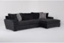 Delano Ebony 2 Piece Sectional With Right Arm Facing Oversized Chaise - Signature
