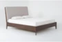 Draper Queen Wood Platform Bed With Upholstered Headboard - Side