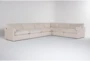 Aaliyah Cream Beige Boucle Fabric 6 Piece Oversized Modular L-Shaped Sectional - Side