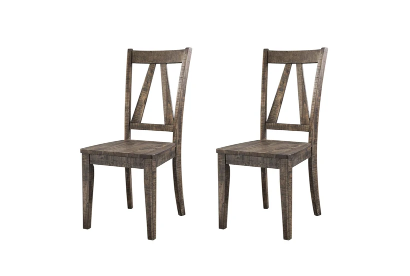 Flay Wooden Fan Back Dining Side Chair Set Of 2 - 360