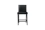 Gian Black Faux Leather Counter Height Stool With Back Set Of 2 - Detail