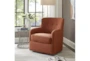 Adele Orange Spice Fabric Swivel Arm Chair - Room