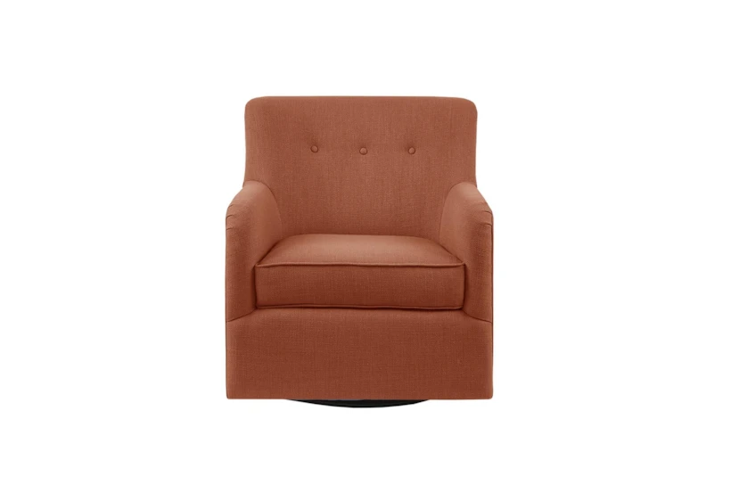 Adele Orange Spice Fabric Swivel Arm Chair - 360