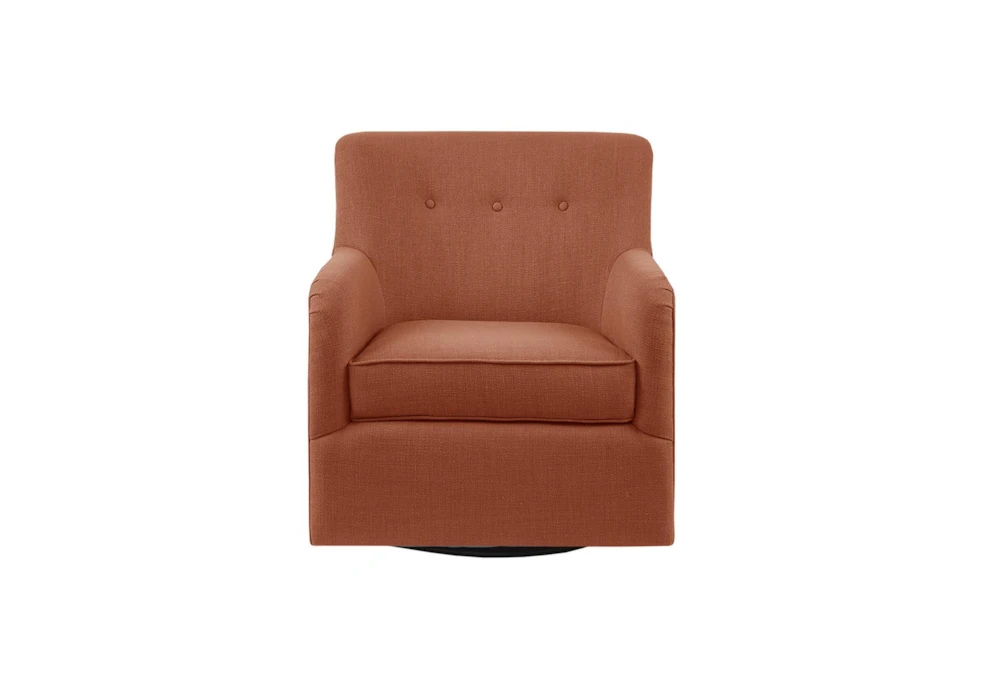 Adele Orange Spice Fabric Swivel Arm Chair