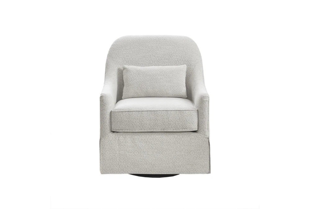 Theo Ivory/Black Fabric Swivel Glider Chair