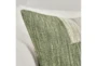 22X22 Green + Ivory Woven Color Block Square Throw Pillow - Detail