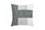22X22 Charcoal + Ivory Woven Color Block Square Throw Pillow - Signature