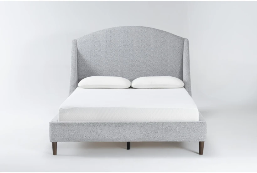 Sienna Grey California King Upholstered Shelter Bed With Low Footboard - 360