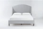 Sienna Grey California King Upholstered Shelter Bed With Low Footboard - Signature