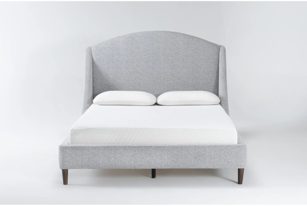 Sienna Grey California King Upholstered Shelter Bed With Low Footboard