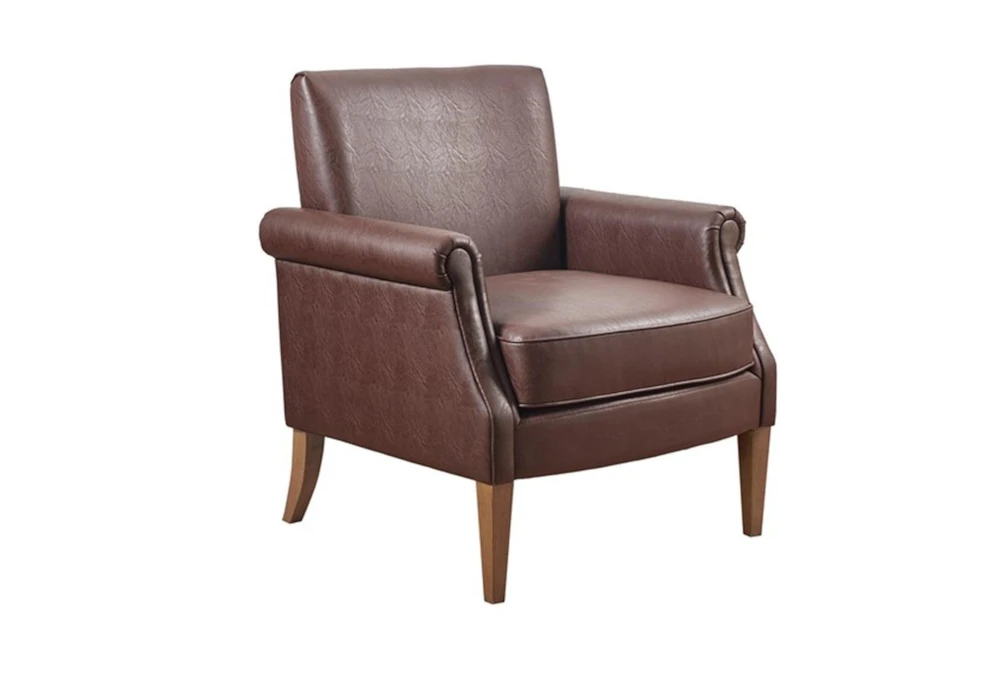Annika Brown Faux Leather Arm Chair