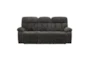 Bravo Charcoal Polyester Manual Reclining Sofa - Front