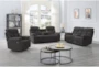 Bravo Charcoal Polyester Manual Reclining Sofa - Room