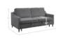 Orina Dark Grey 72" Convertible Futon Sleeper Sofa Bed - Detail