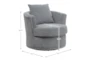 Lennon Grey Fabric Swivel Barrel Chair - Detail
